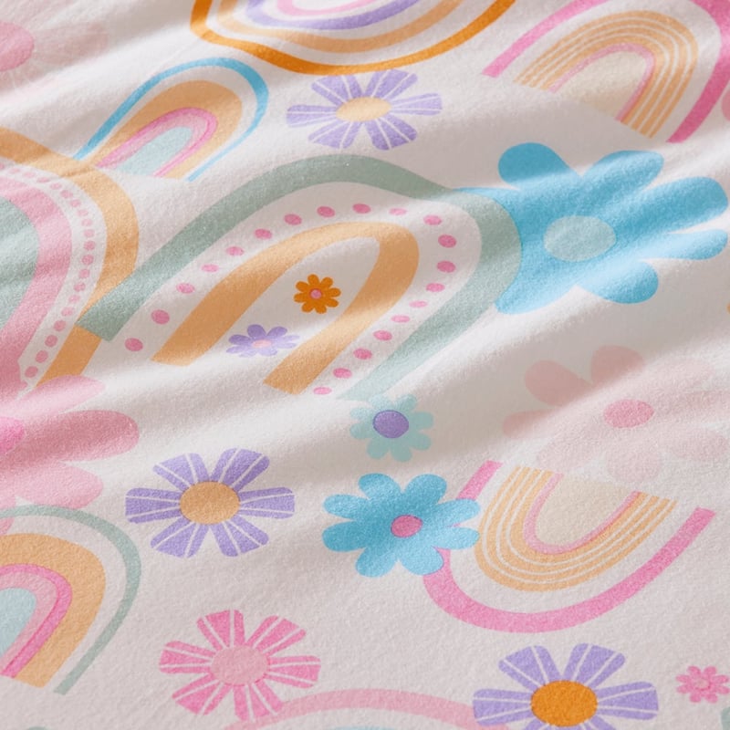 Sunshine & Rainbows Sherbert Flannelette Quilt Cover Set