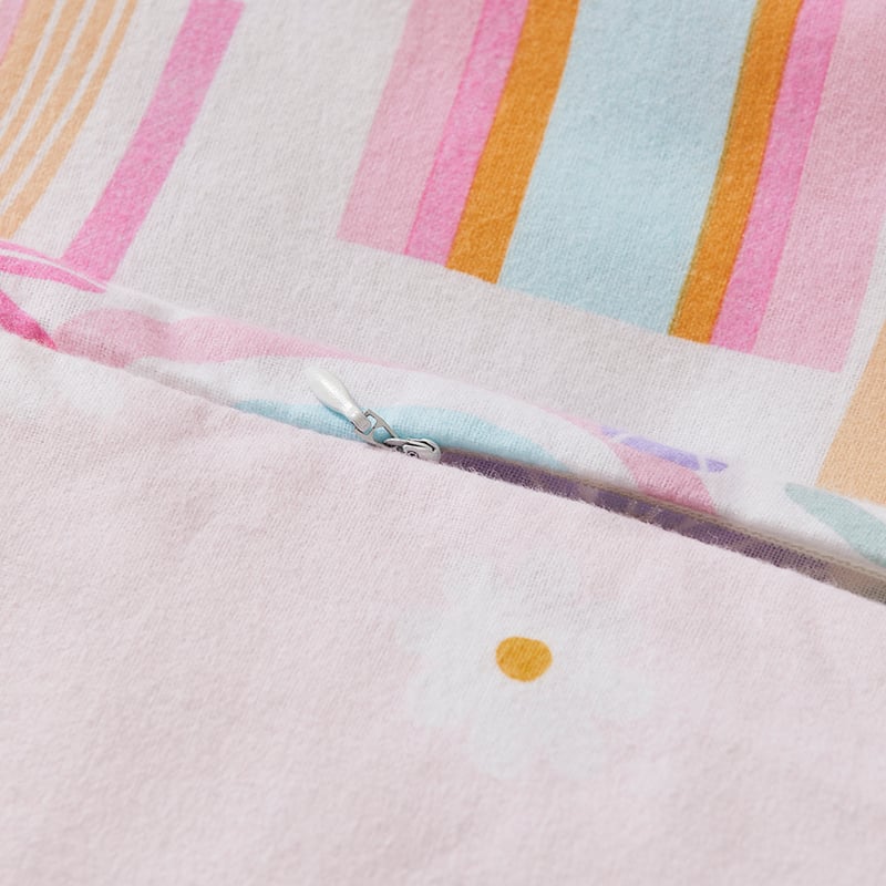 Sunshine & Rainbows Sherbert Flannelette Cot Quilt Cover Set