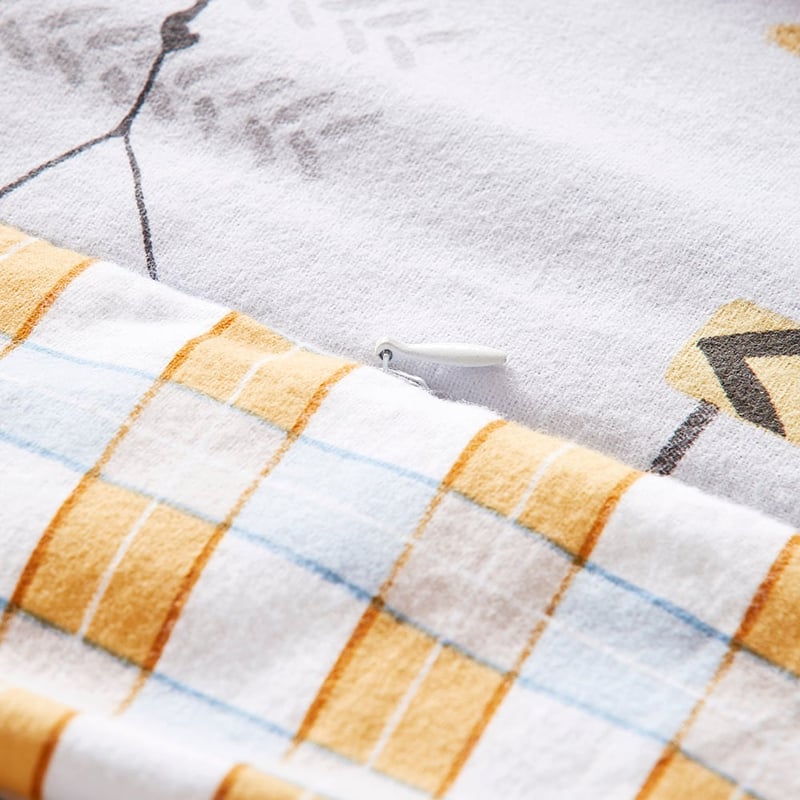 Construction Zone Natural Flannelette Cot Quilt Cover Set