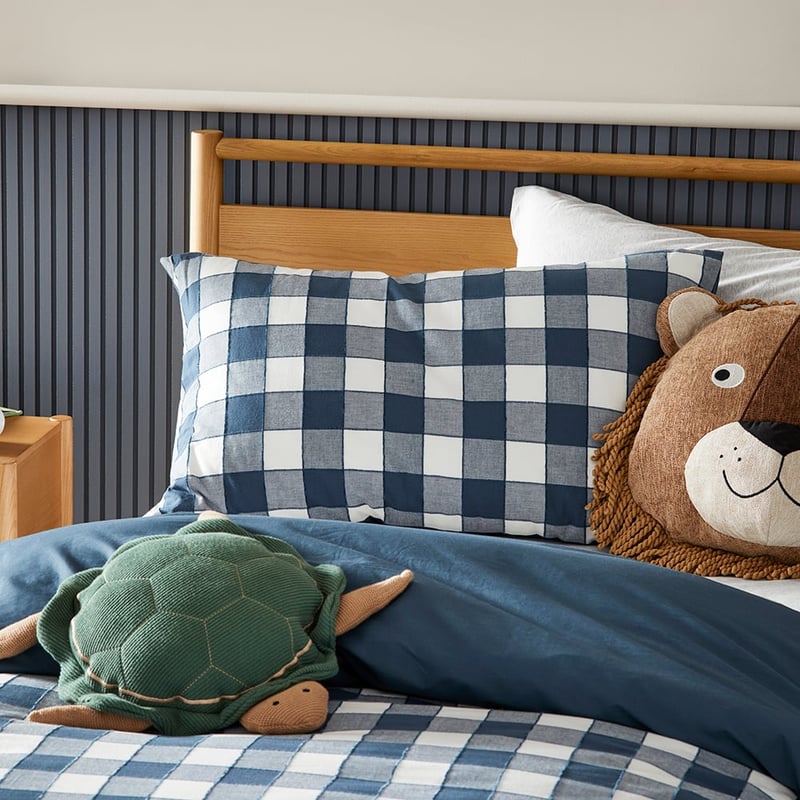 Carter Check Denim Quilt Cover Set