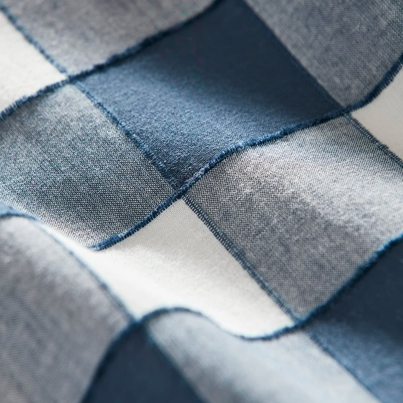 Carter Check Denim Quilt Cover Set