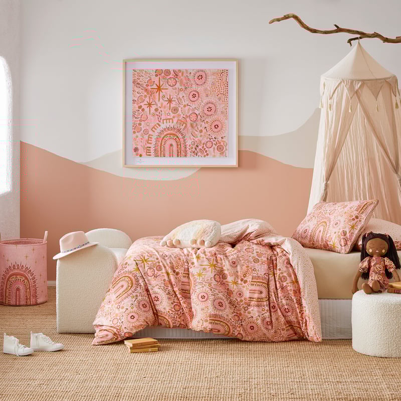 Cungelella Marapurthangkali Coral Sunset Quilt Cover Set