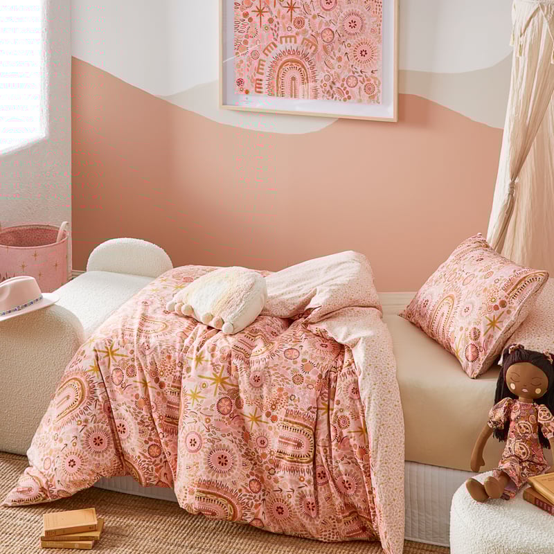 Cungelella Marapurthangkali Coral Sunset Quilt Cover Set