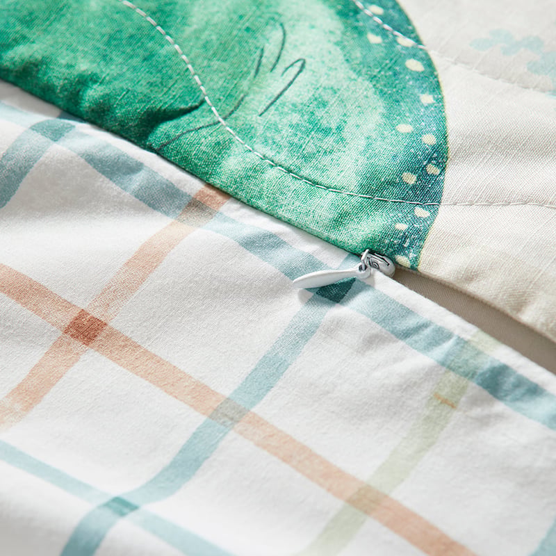 Dinosaur Explore Natural Cot Quilted Quilt Cover