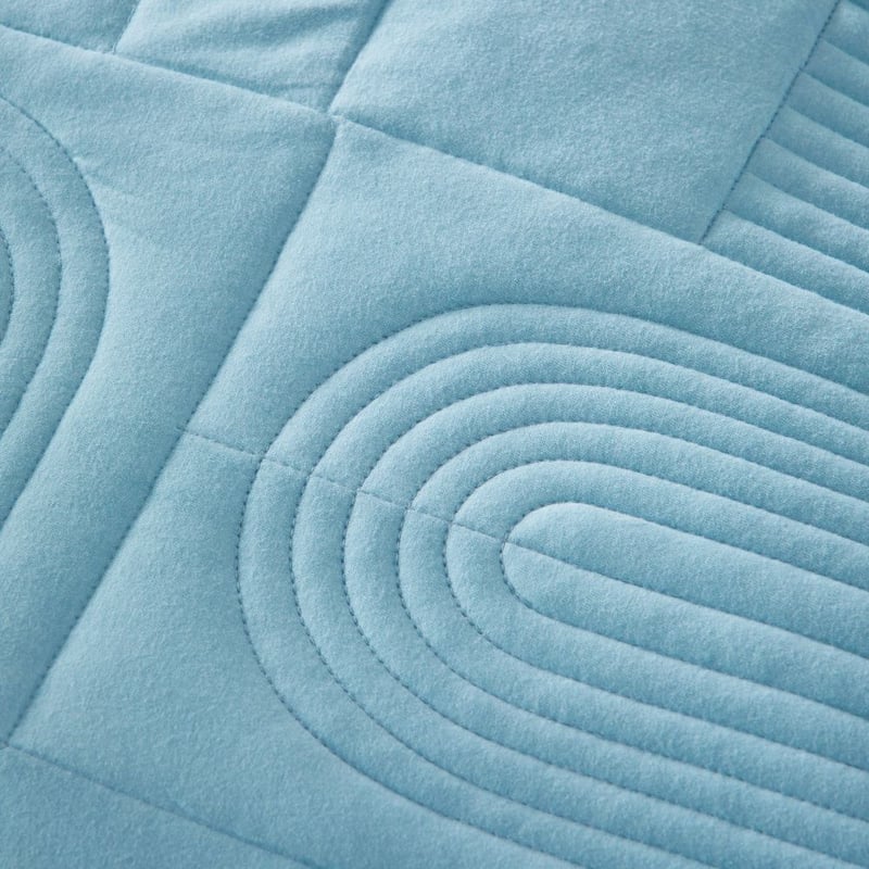 Marlowe Sky Blue Quilted Jersey Quilt Cover Set