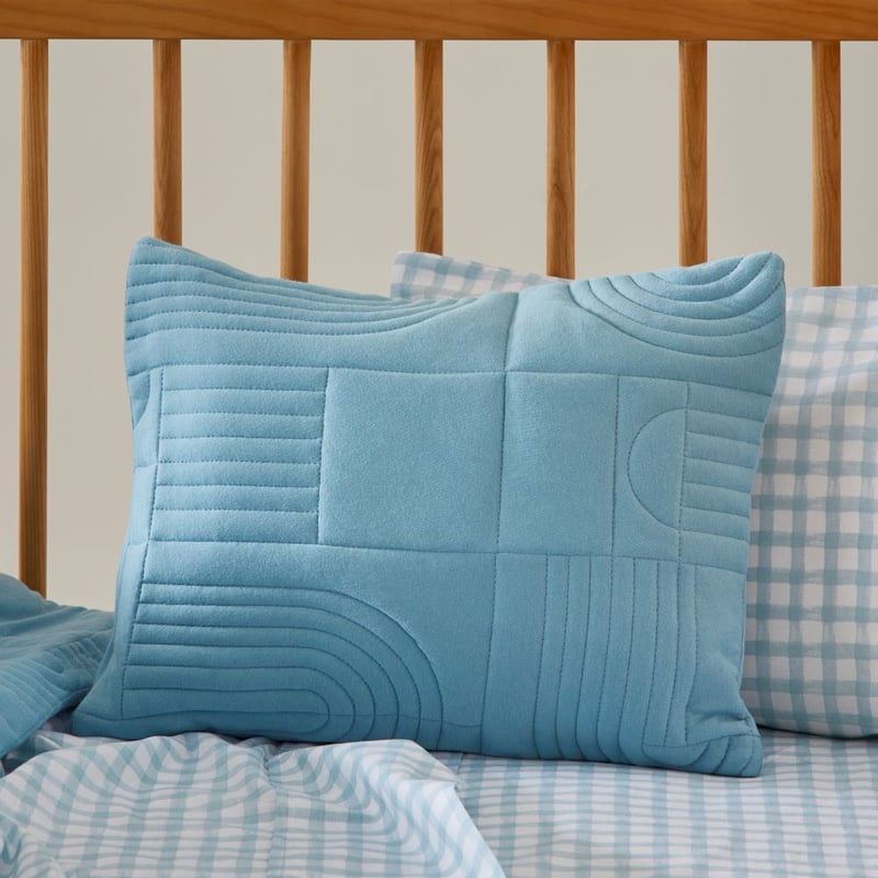 Marlowe Sky Blue Quilted Jersey Quilt Cover Set