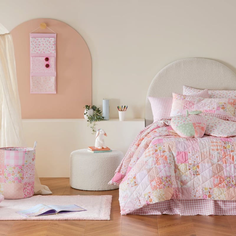 Nola Patchwork Pink Quilted Quilt Cover Set