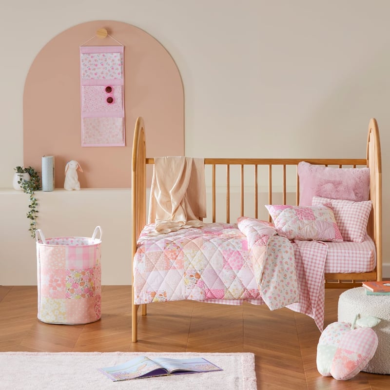 Nola Patchwork Pink Quilted Quilt Cover Set