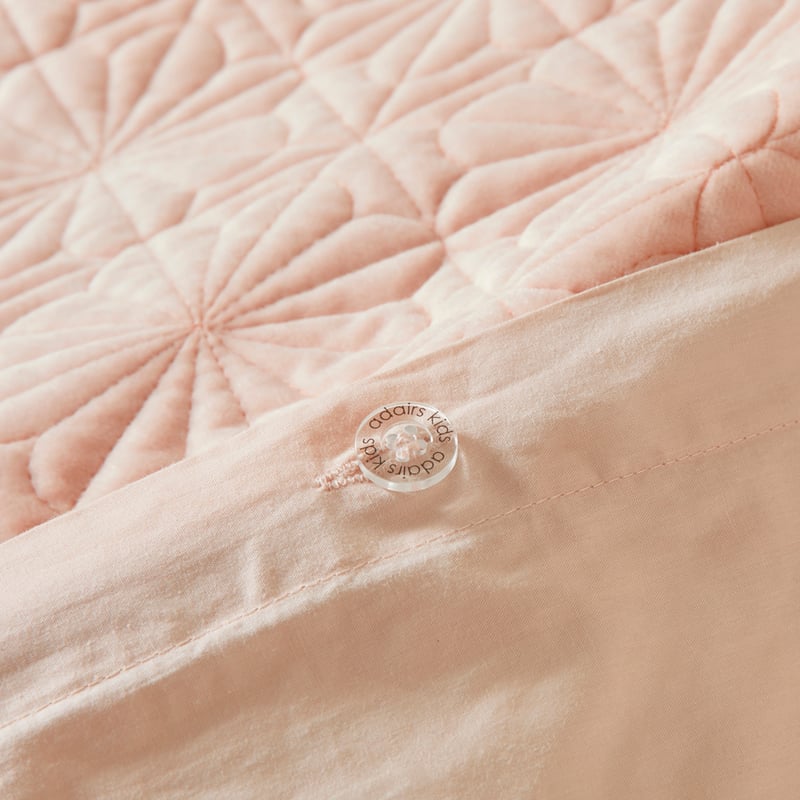Bloom Pink Quilted Velvet Quilt Cover Set