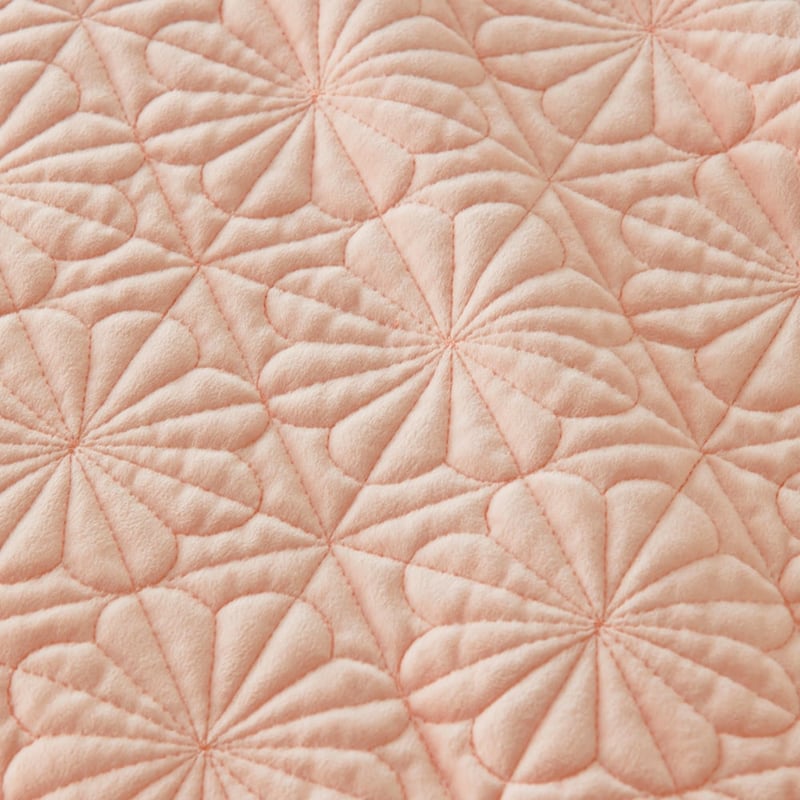 Bloom Pink Quilted Velvet Cot Quilt Cover Set