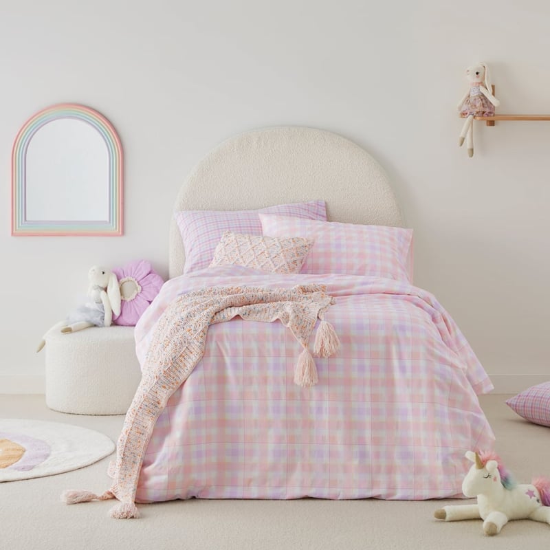 Cameron Check Pink Quilt Cover Set