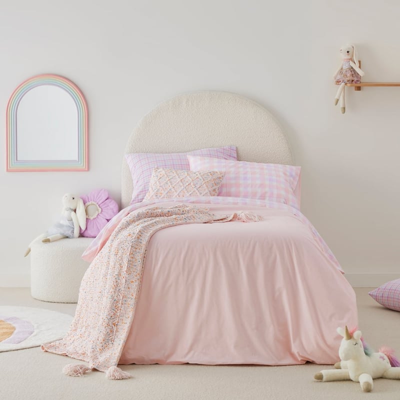 Cameron Check Pink Quilt Cover Set