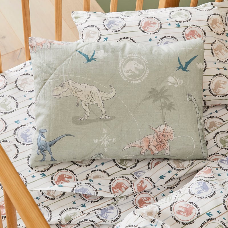 Universal Jurassic World Khaki Quilted Cot Quilt Cover Set