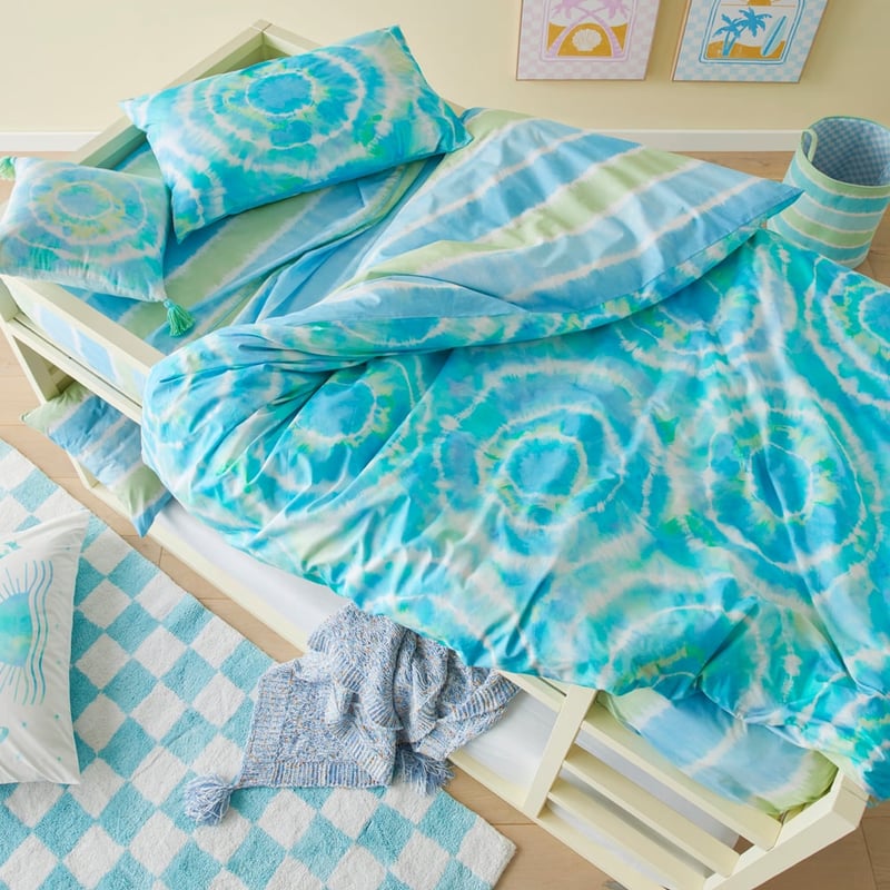 Zephyr Tie Dye Aqua Quilt Cover Set