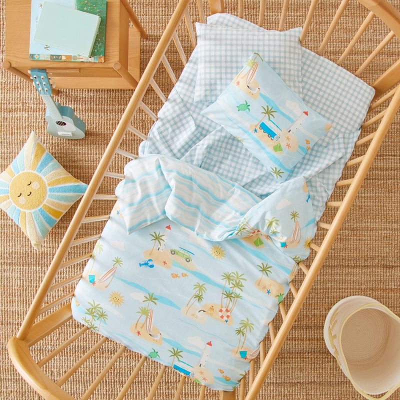 Palm Beach Ocean Cot Quilt Cover Set