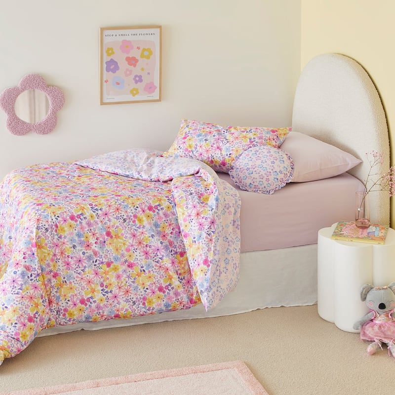 Blossom Dreams Lilac Quilt Cover Set