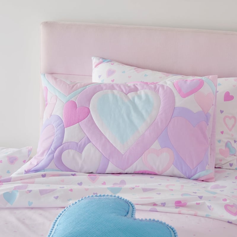 I Heart You Lilac Quilt Cover Set