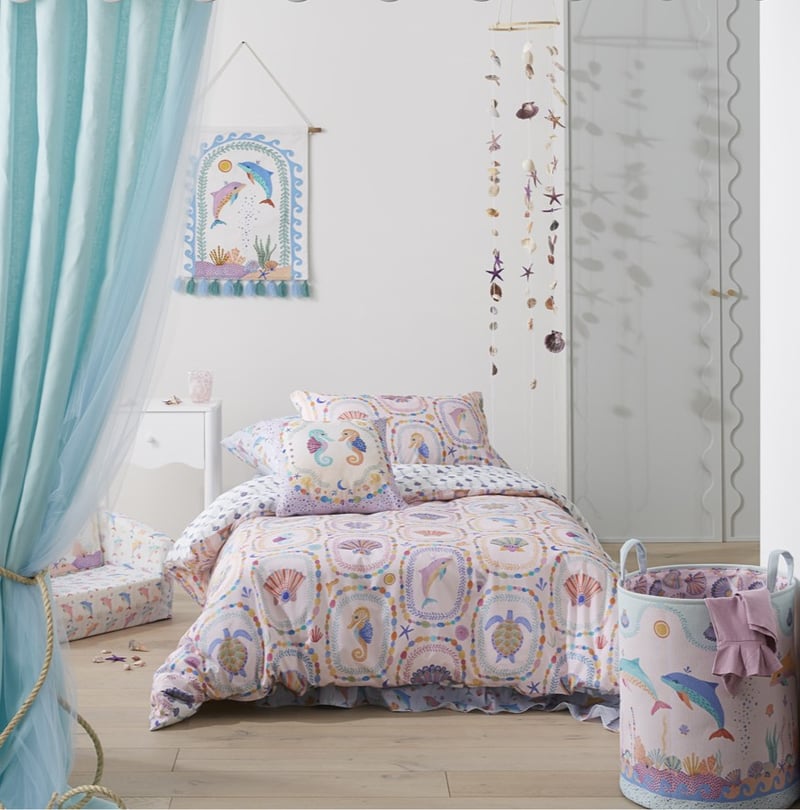 Karina Jambrak Mermaids Treasure Sandy Pink Quilt Cover Set