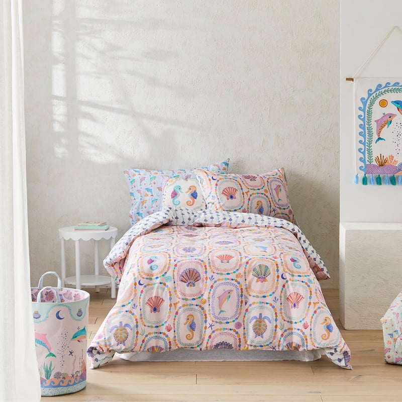 Karina Jambrak Mermaids Treasure Sandy Pink Quilt Cover Set