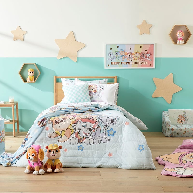 Paw Patrol Pals Ice Blue Quilted Quilt Cover Set