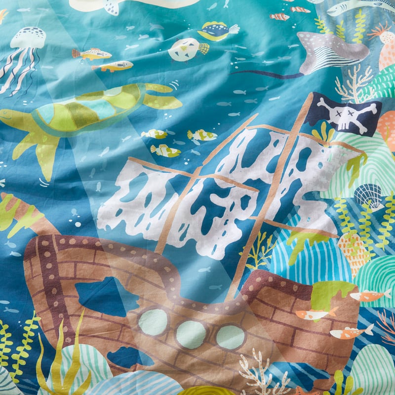 What Lives In The Ocean Sea Green Quilt Cover Set