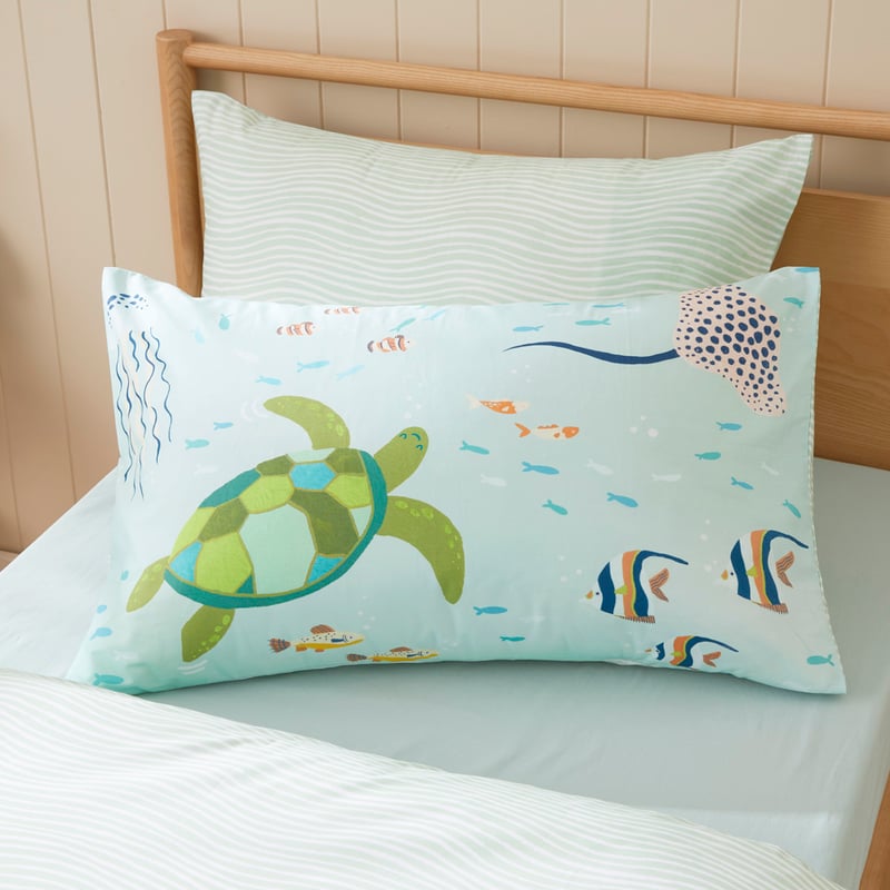 What Lives In The Ocean Sea Green Quilt Cover Set