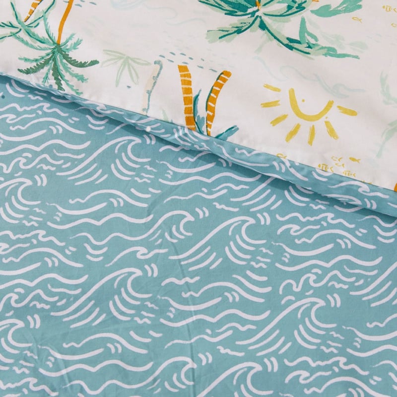 Aloha Summer Vibes Natural Quilt Cover Set