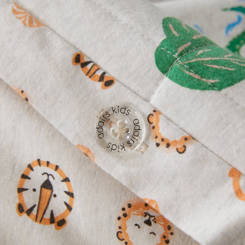 Jungle Adventure Grey Marle Jersey Quilted Quilt Cover Set