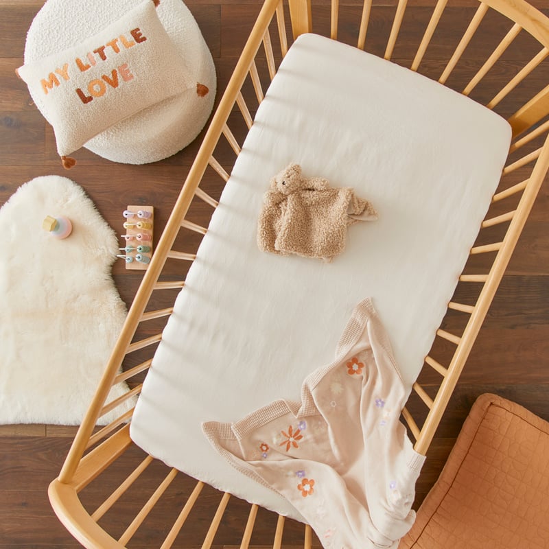 Vintage Washed Linen Pearl Fitted Sheet