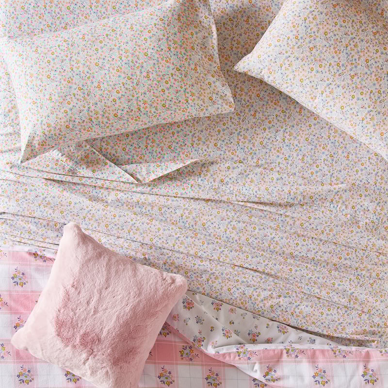 Lottie Vintage Multi Floral Flannelette Sheet Set