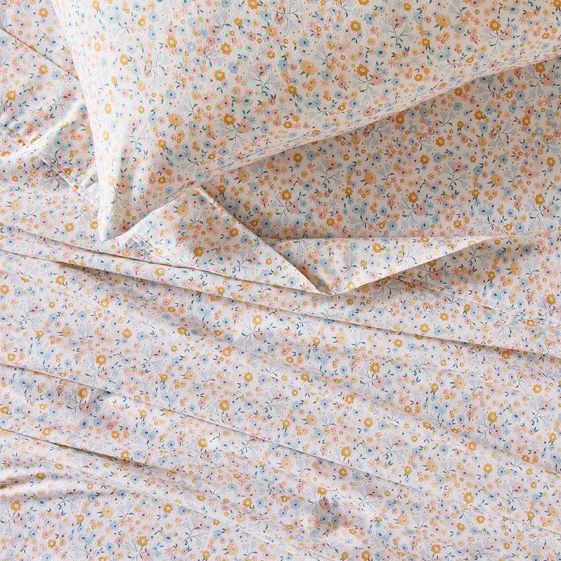 Lottie Vintage Multi Floral Flannelette Sheet Set