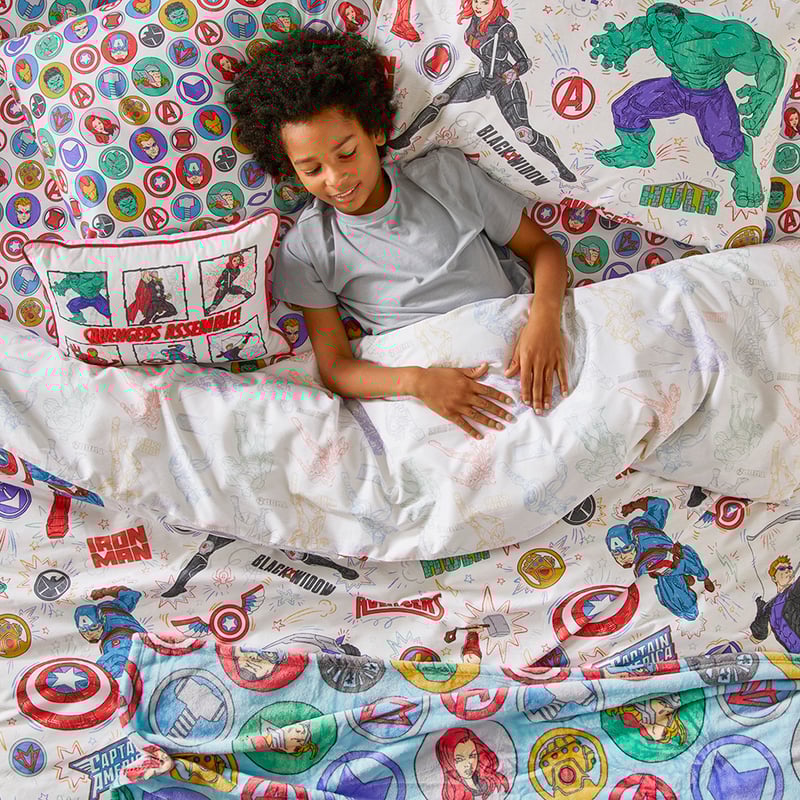 Marvel Avengers Assemble White Sheet Set