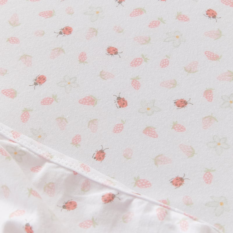 Heirloom Berry Sweet White Jersey Baby Fitted Sheets 2pk