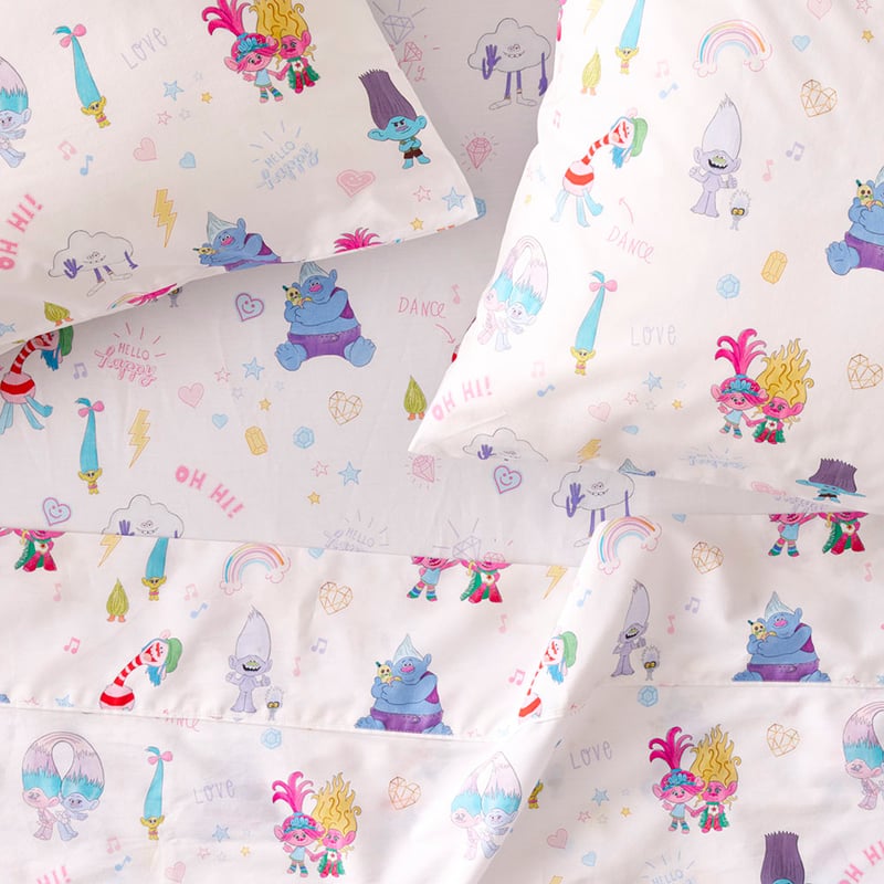 Universal Trolls Born Sparkly White Sheet Set