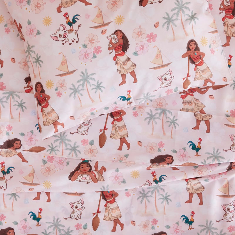 Disney Moana Loves The Sea Pink Sheet Set