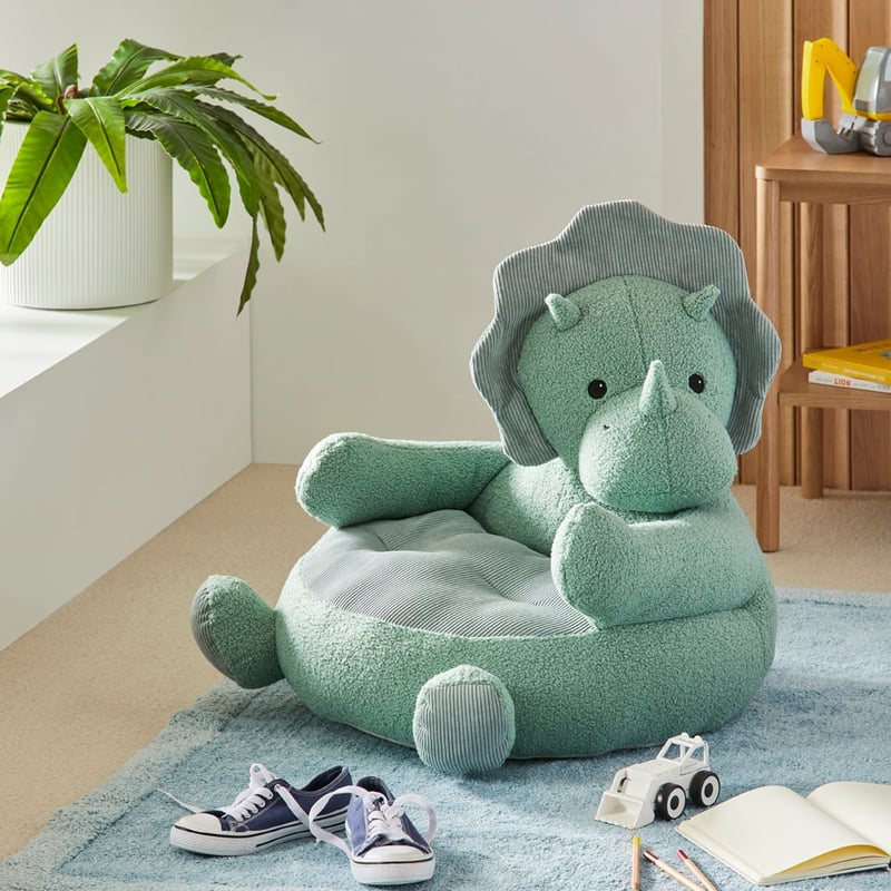 Green Triceratops Cuddle Chair