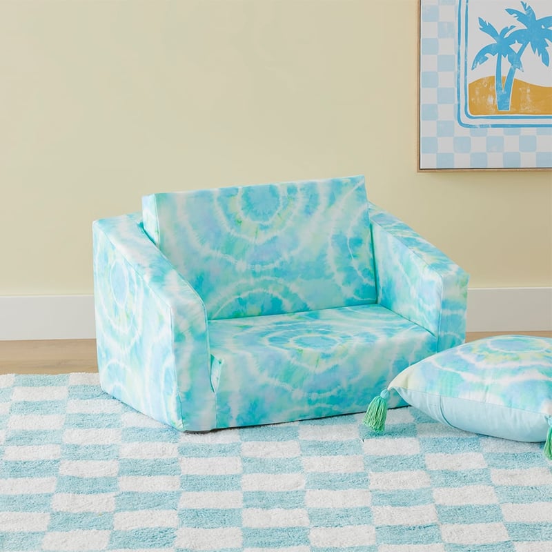 Blue Tie Dye Flip Out Sofa