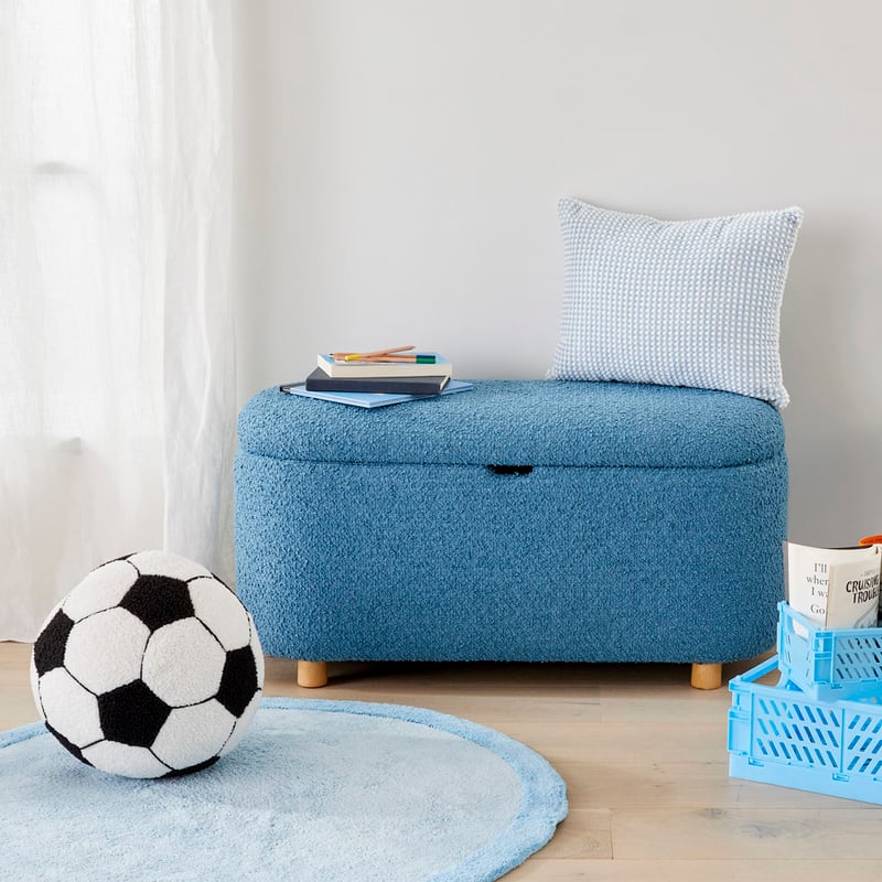 Blake Boucle Blue Blanket Box