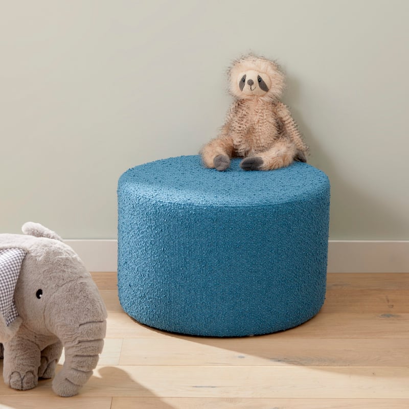 Blake Boucle Blue Ottoman