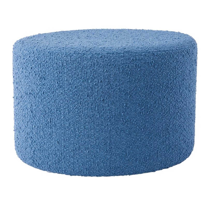 Blake Boucle Blue Ottoman