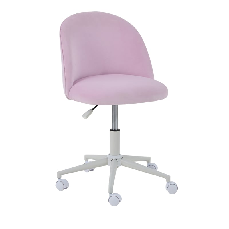 Isabella Lilac Pink Velvet Kids Desk Chair