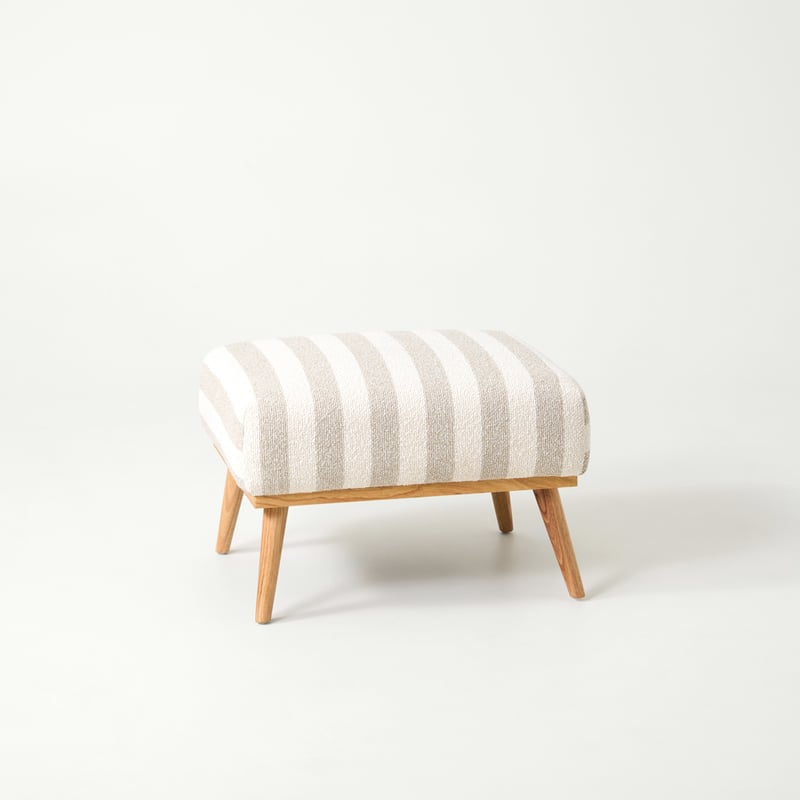 Landon Natural Stripe Boucle Foot Stool
