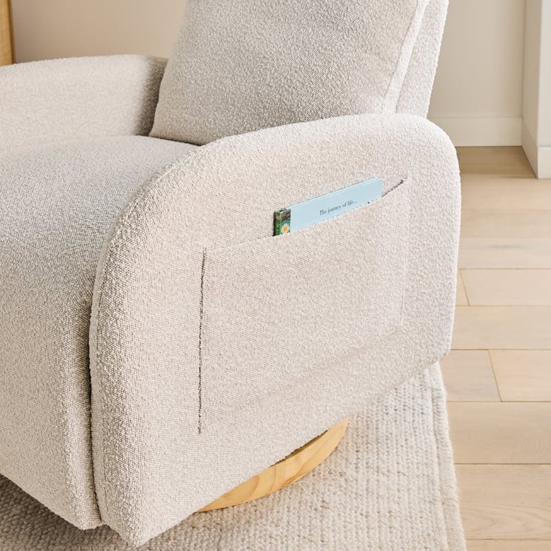 Easton Snow Boucle Swivel Recliner Nursery Chair