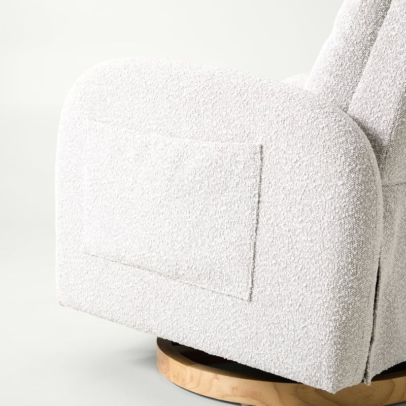 Easton Snow Boucle Swivel Recliner Nursery Chair