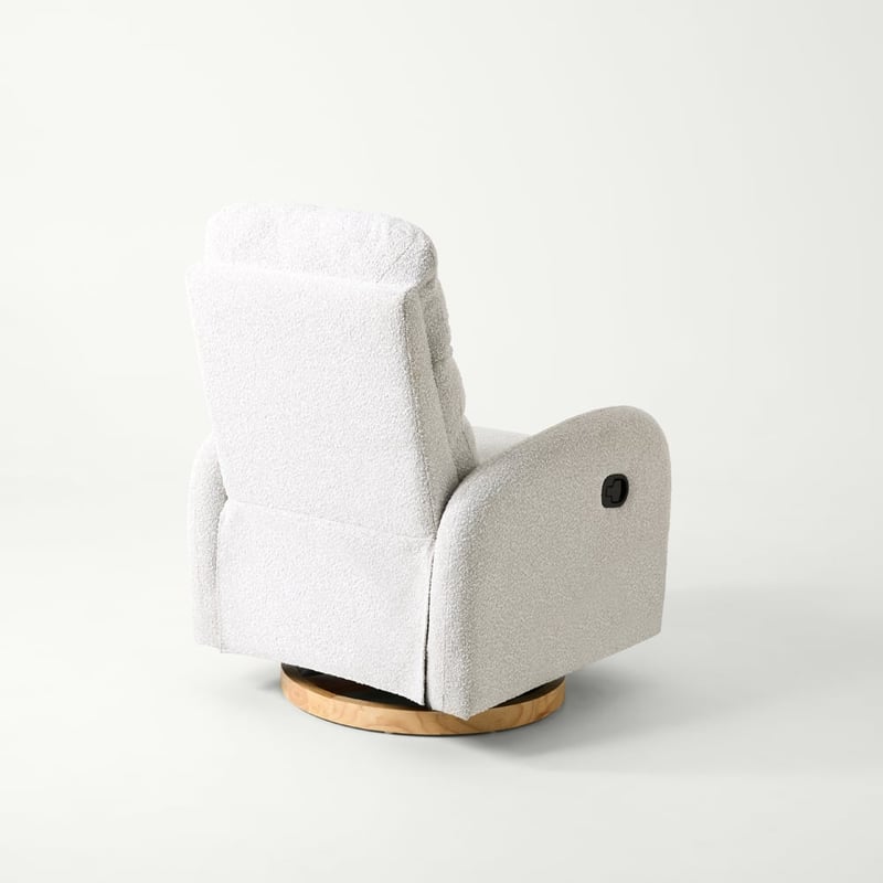 Easton Snow Boucle Swivel Recliner Nursery Chair