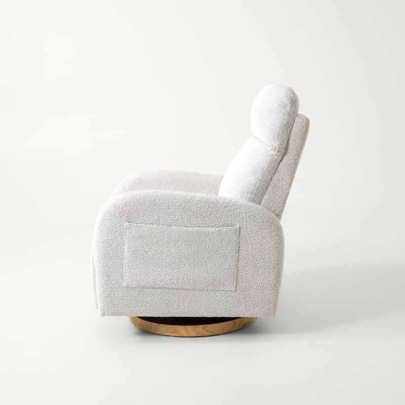 Easton Snow Boucle Swivel Recliner Nursery Chair