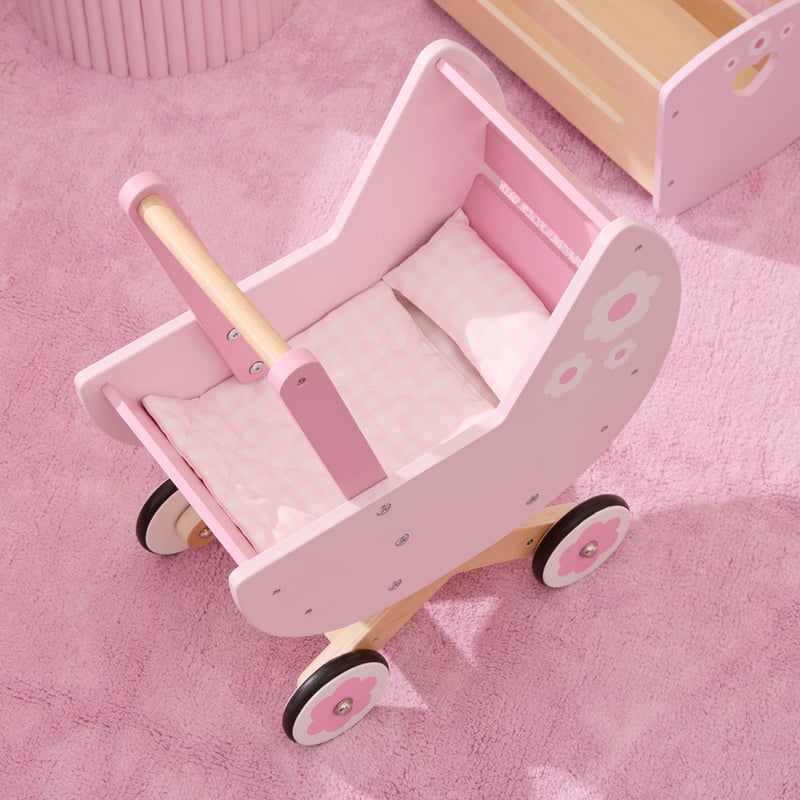 Lilly's Doll Pink Gingham Play Bedding