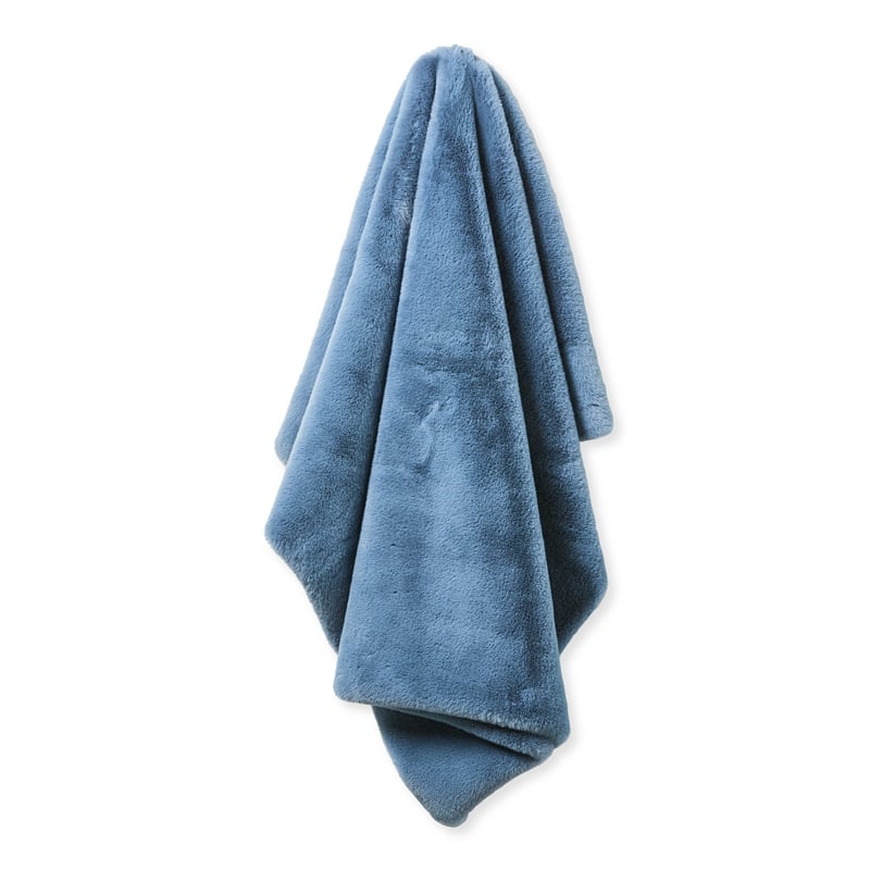 Faux Blue Slate Rabbit Fur Throw