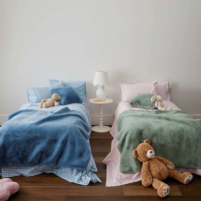 Faux Eucalyptus Rabbit Fur Throw