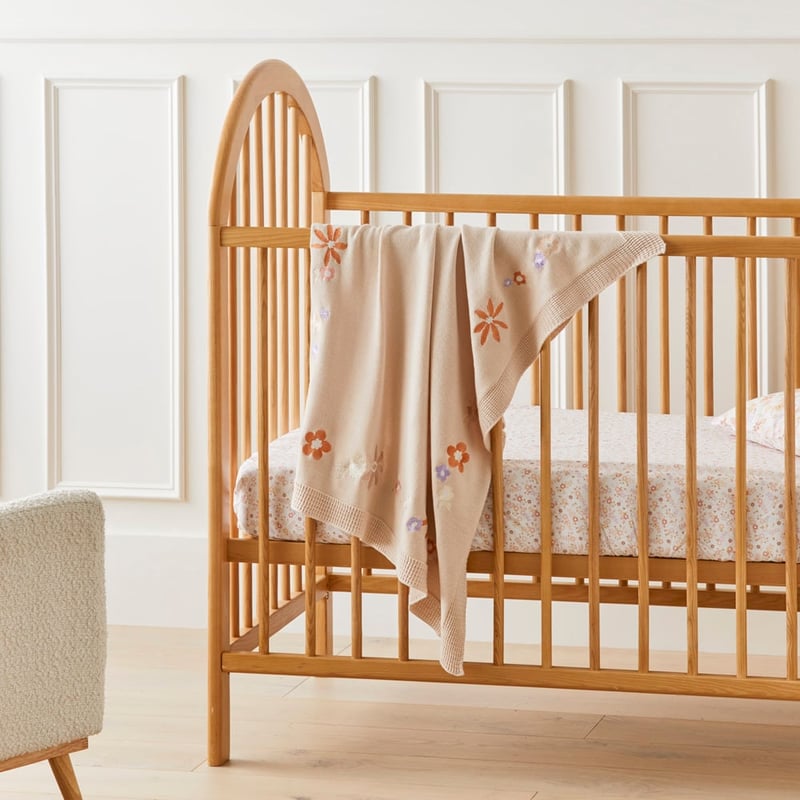 Novelty Cotton Dahlia Floral Baby Blanket